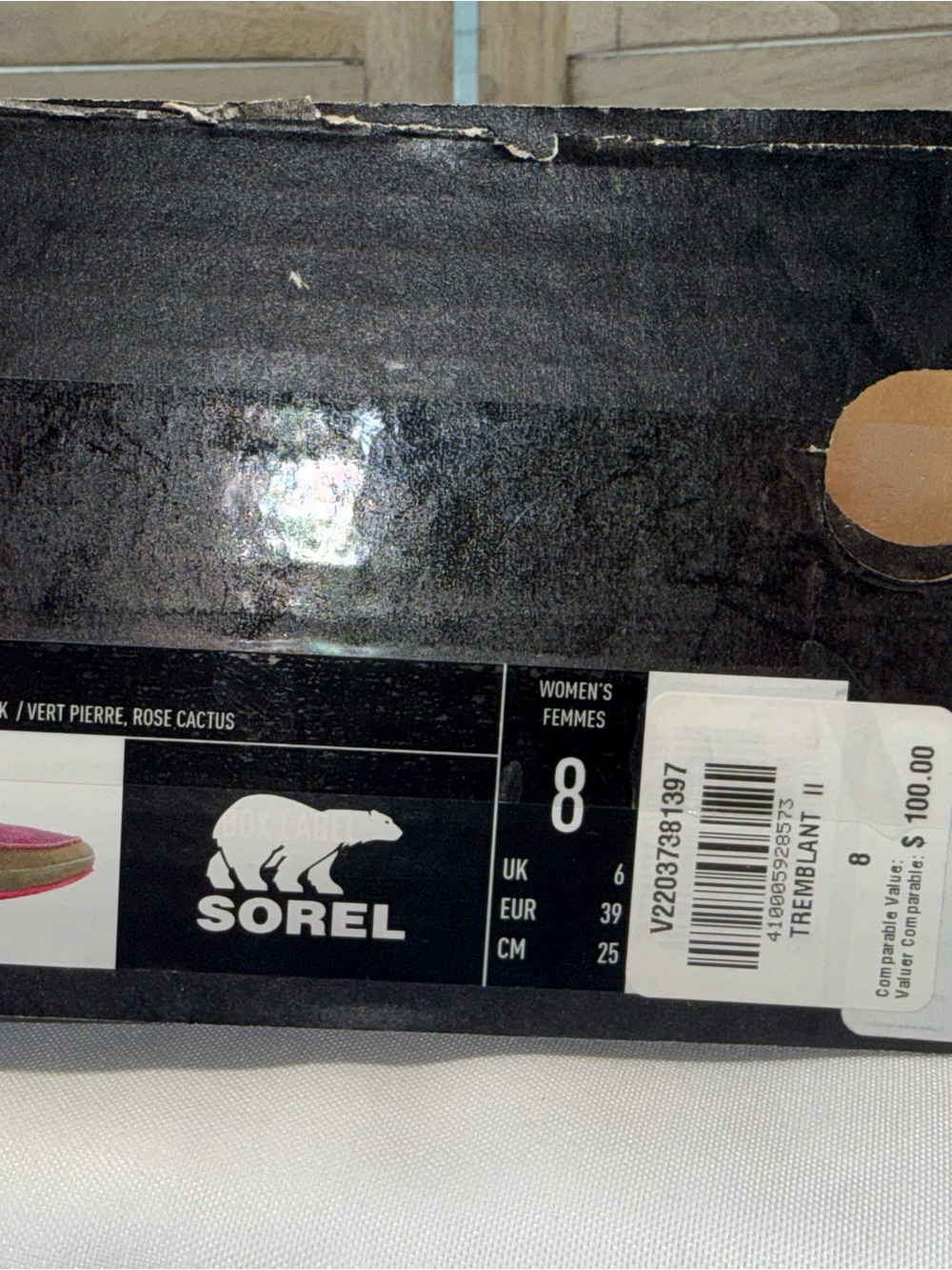 Sorel Tremblant II Suede Moccasin Slippers Stone Green Cactus Pink Sz 8 NIB - Picture 3 of 4